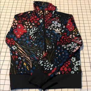 S Floral Adidas Zip Up Jacket